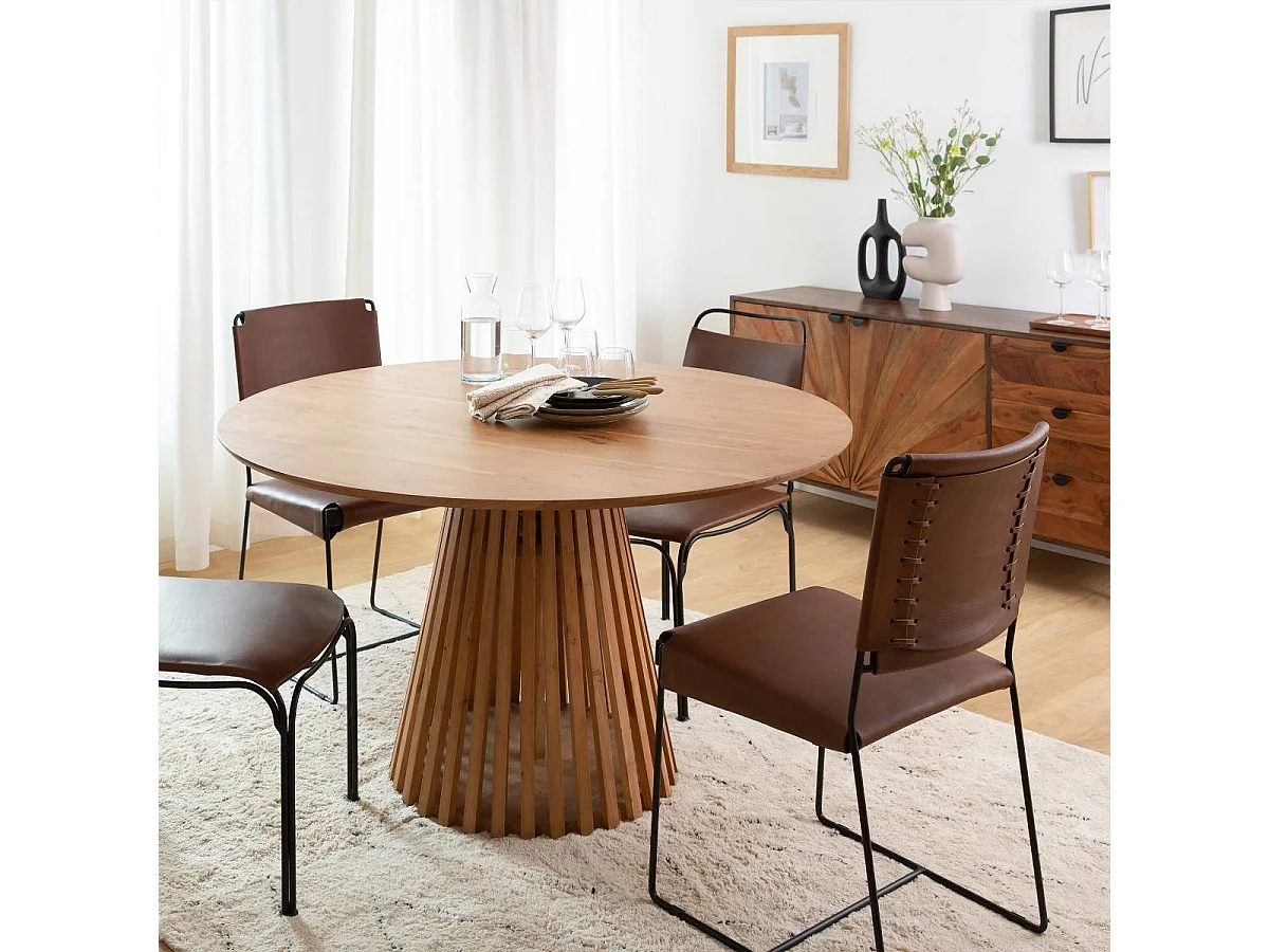 Table ronde en bois d'acacia Vida