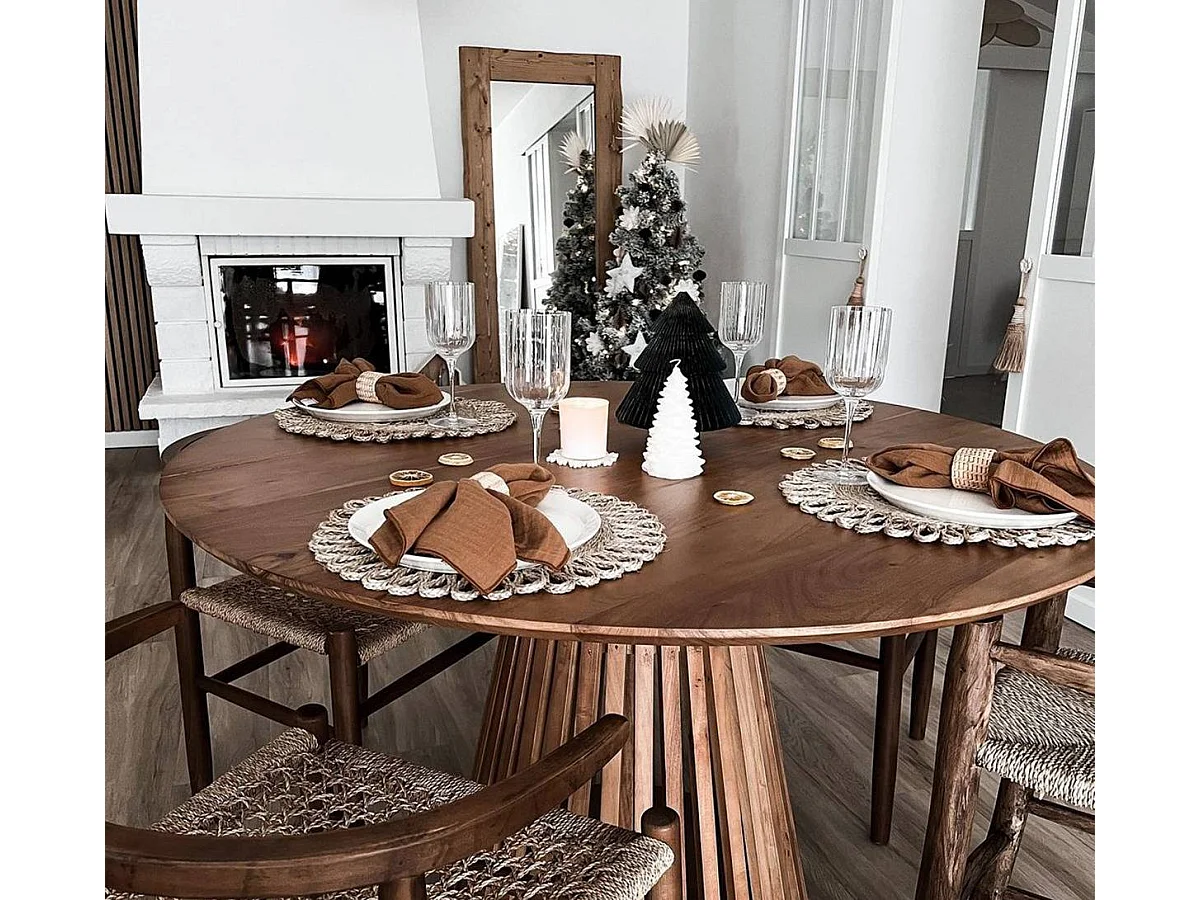 Table ronde en bois d'acacia Vida