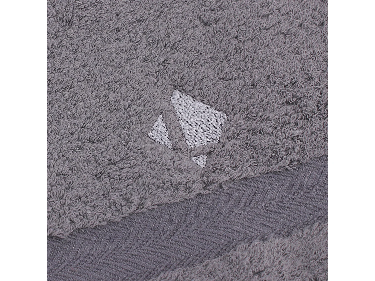 Lot ROYAL CRESENT Serviette 33x33cm et 40x60cm brodée Linnea gris Acier