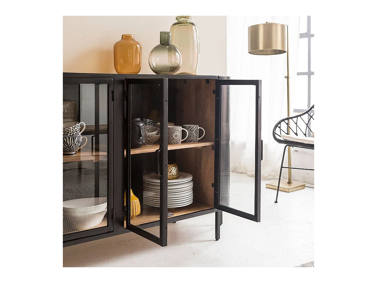 Buffet vitrine en métal Achille