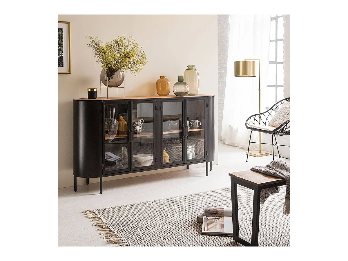 Buffet vitrine en métal Achille