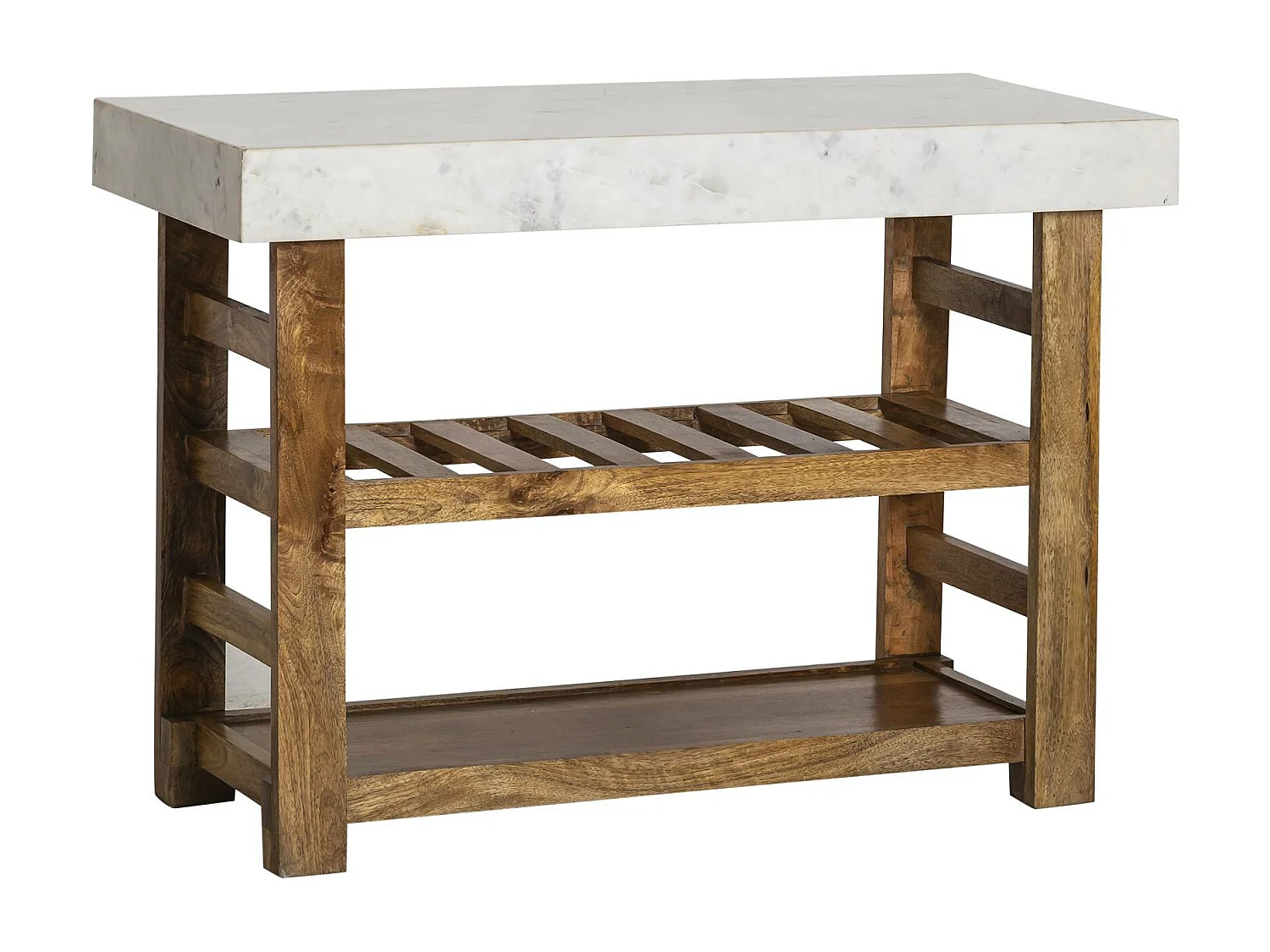 Meuble sous vasque en marbre et bois Louca