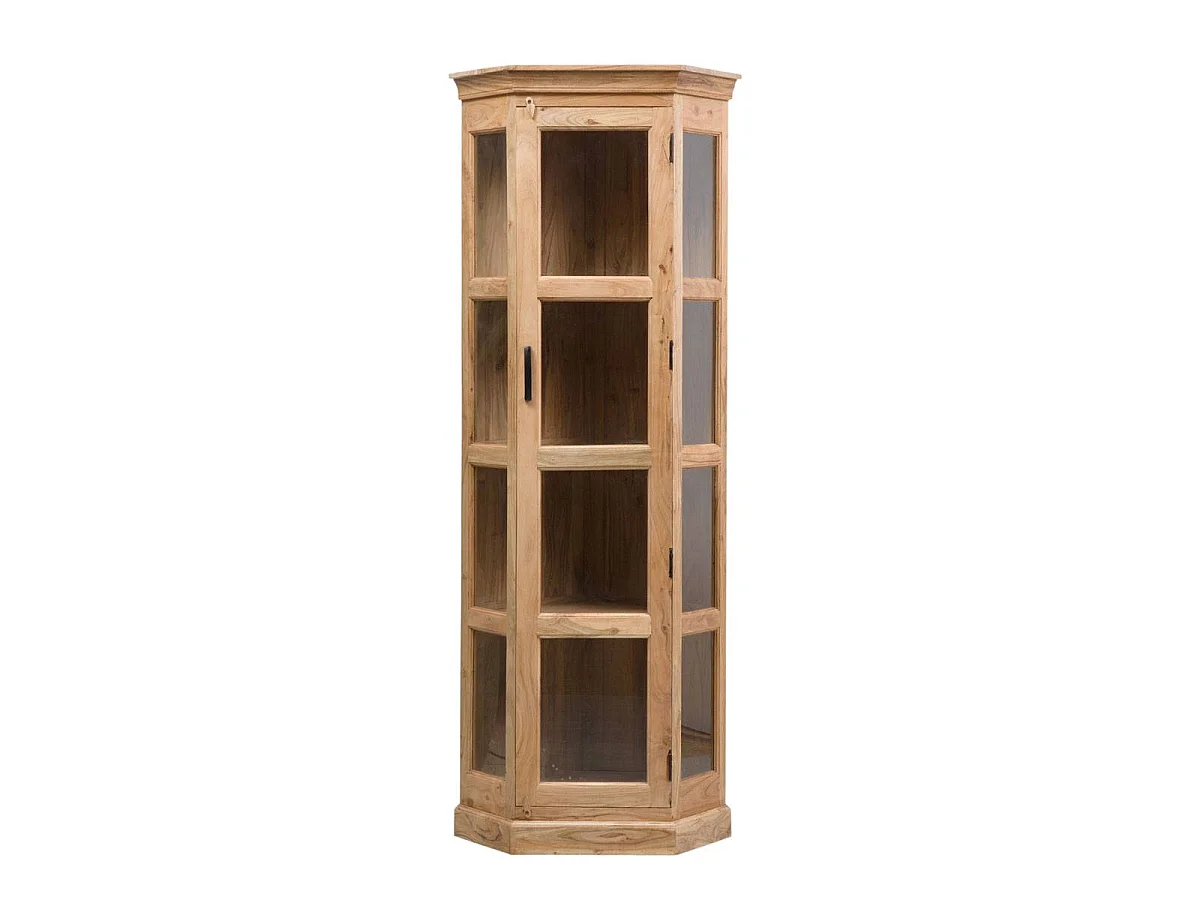 Vitrine d'angle en bois d'acacia Esmée