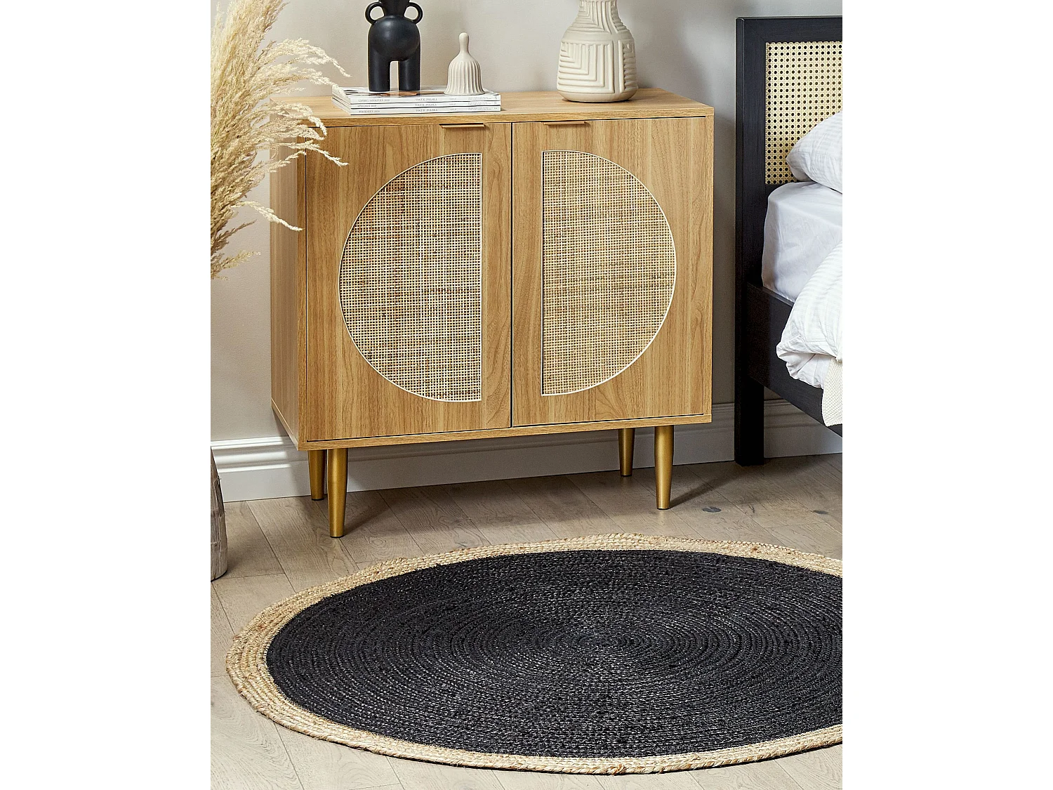 Tapis MENEMEN Noir ø 120 cm Jute