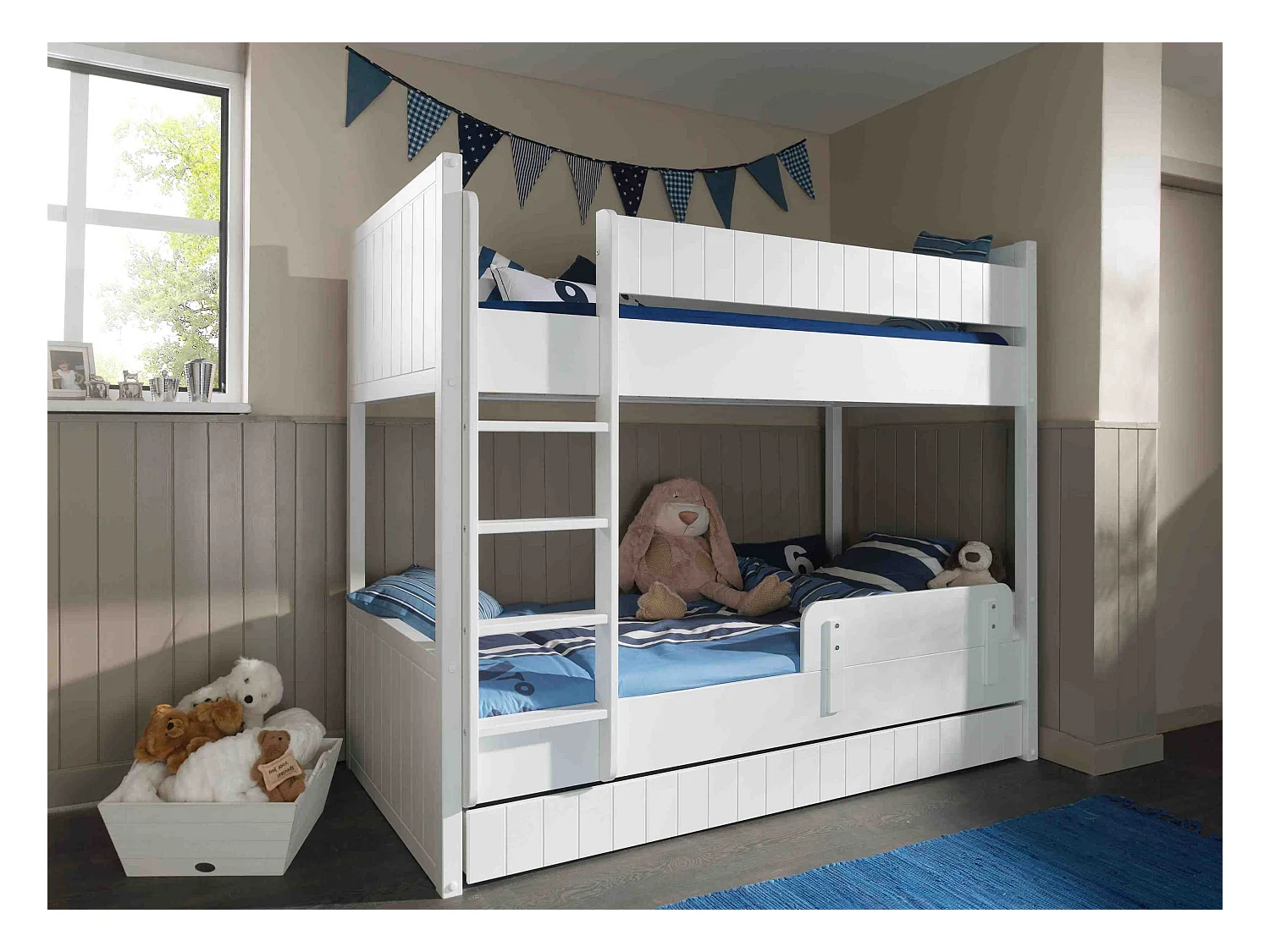 Litera 90x200 cm madera lacada blanca Robin