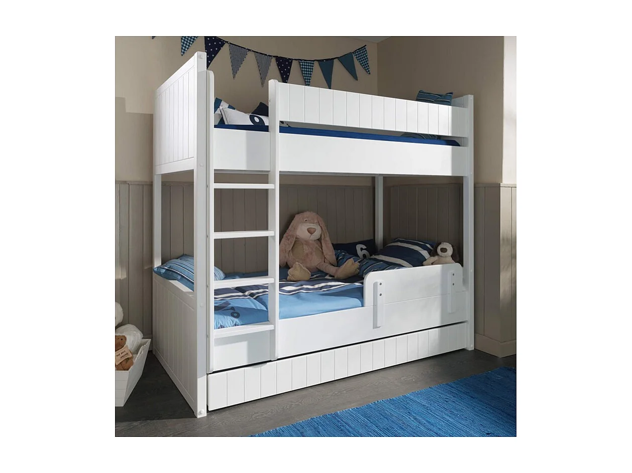 Lit Superposé "Robin" 90x200cm Blanc