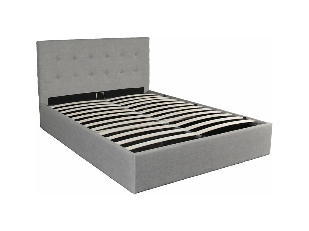 Lit coffre PARMA 140x190 + 1 sommier / Gris clair