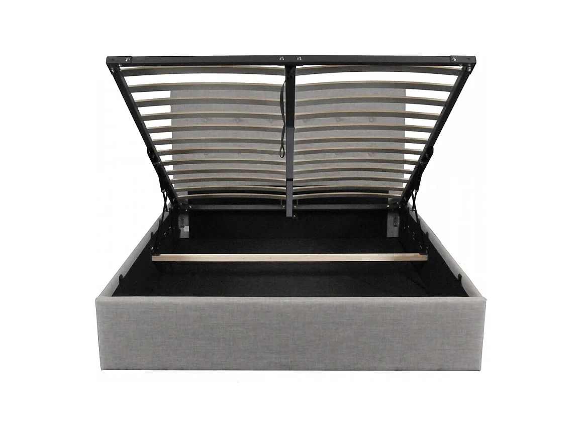 Lit coffre PARMA 140x190 + 1 sommier / Gris clair