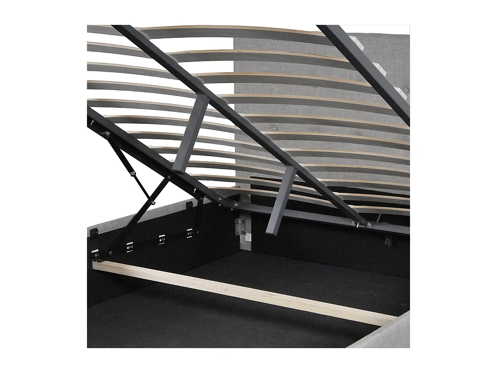 Lit coffre PARMA 140x190 + 1 sommier / Gris clair