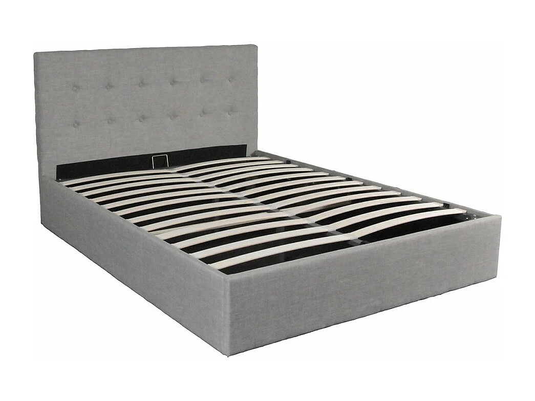 Lit coffre PARMA 140x190 + 1 sommier / Gris clair