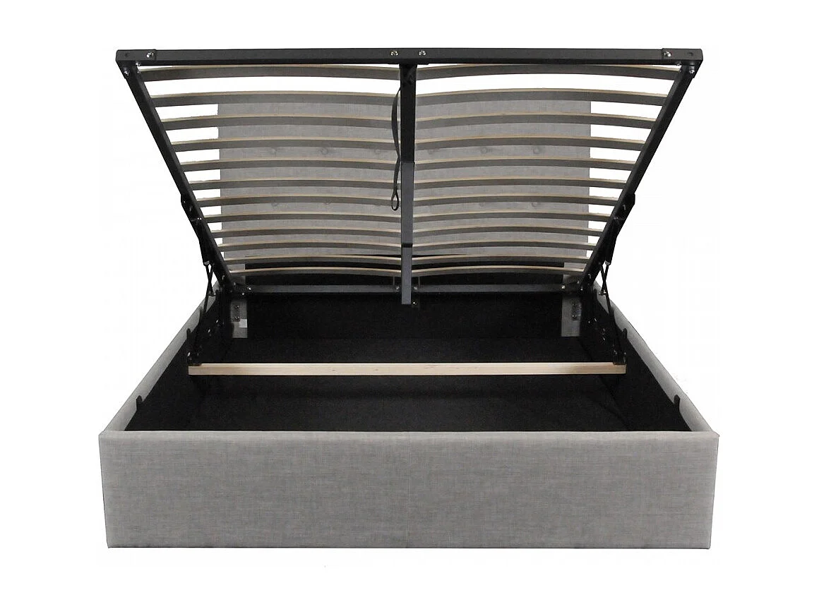 Lit coffre PARMA 140x190 + 1 sommier / Gris clair