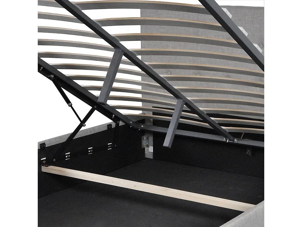 Lit coffre PARMA 140x190 + 1 sommier / Gris clair