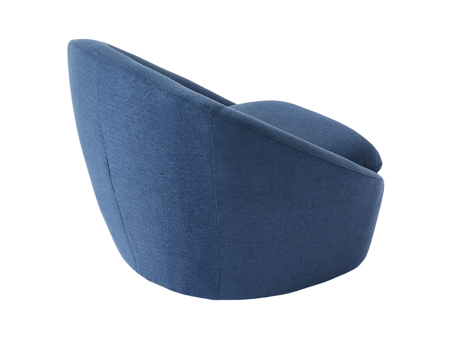 Fauteuil pivotant arrondi en tissu bleu LACARA II