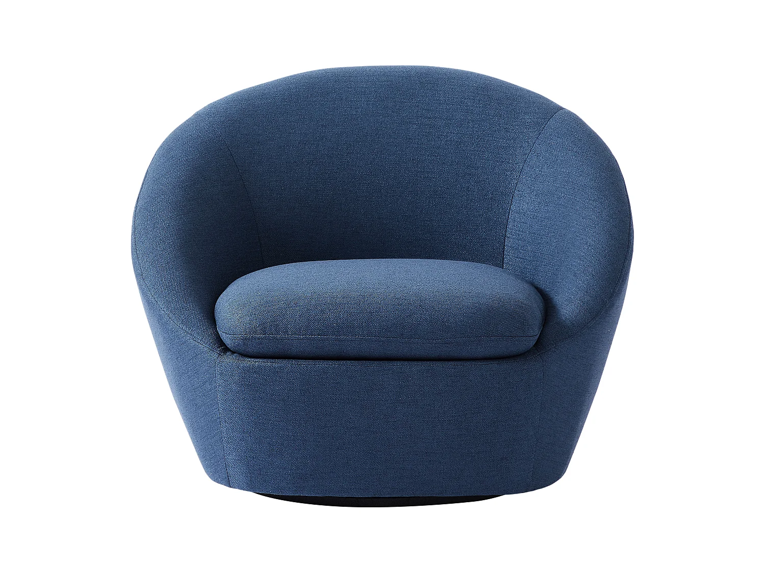 Fauteuil pivotant arrondi en tissu bleu LACARA II