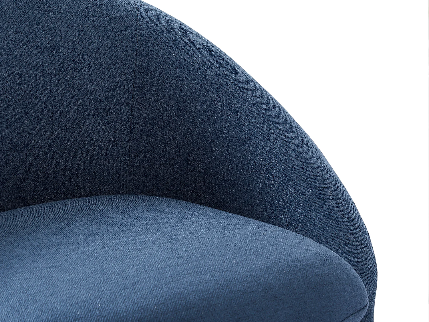 Fauteuil pivotant arrondi en tissu bleu LACARA II
