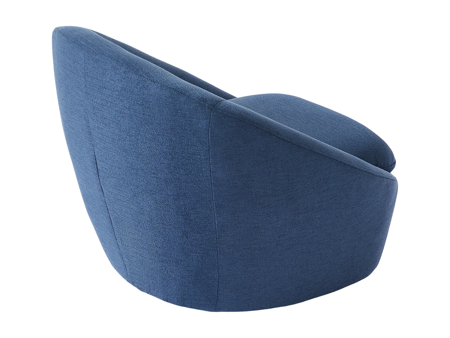 Fauteuil pivotant arrondi en tissu bleu LACARA II