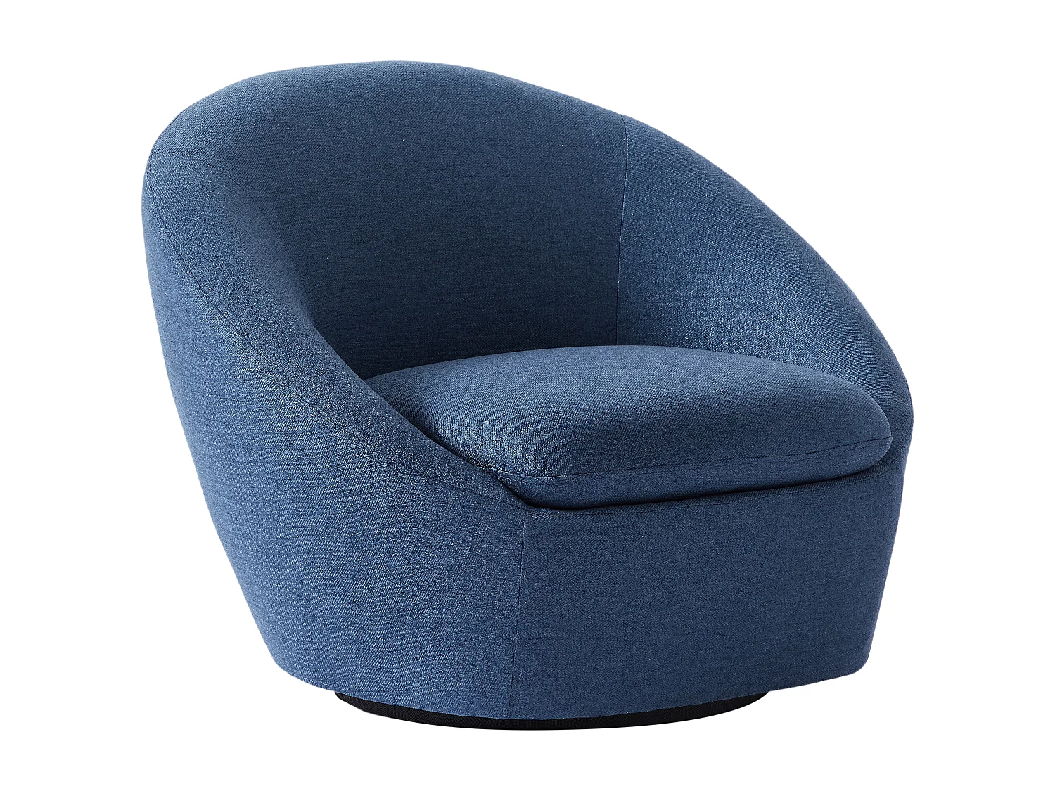 Fauteuil pivotant arrondi en tissu bleu LACARA II