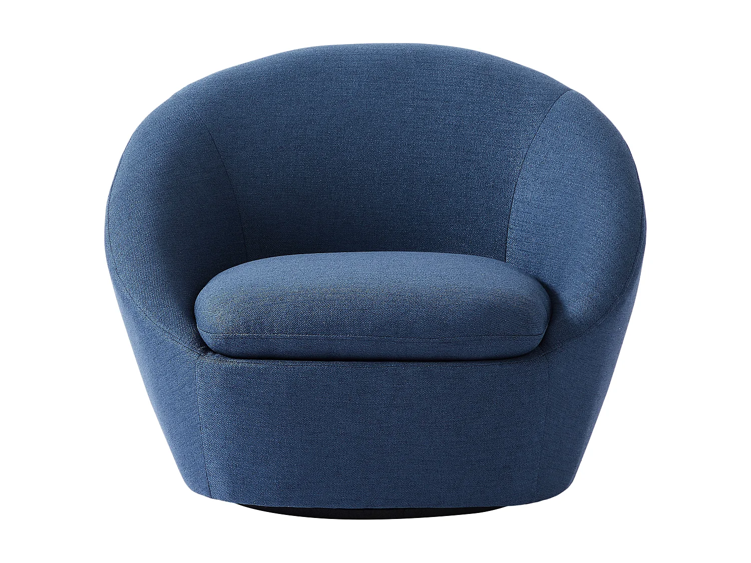 Fauteuil pivotant arrondi en tissu bleu LACARA II