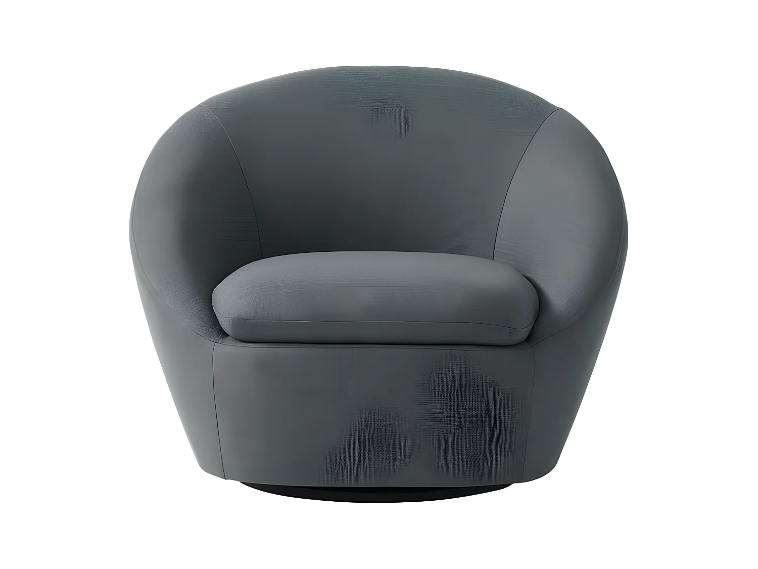 Fauteuil pivotant arrondi en tissu gris LACARA II