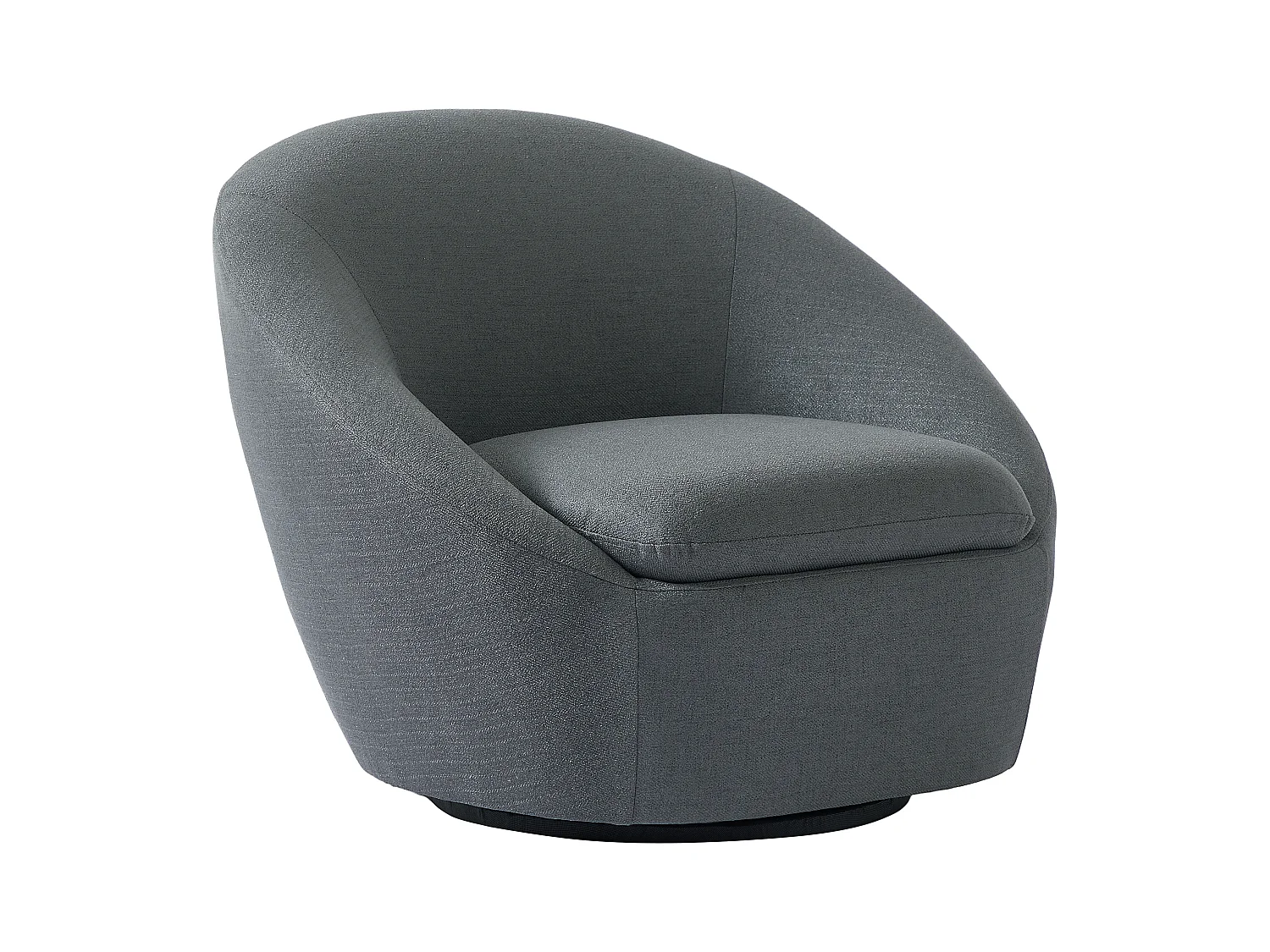 Fauteuil pivotant arrondi en tissu gris LACARA II