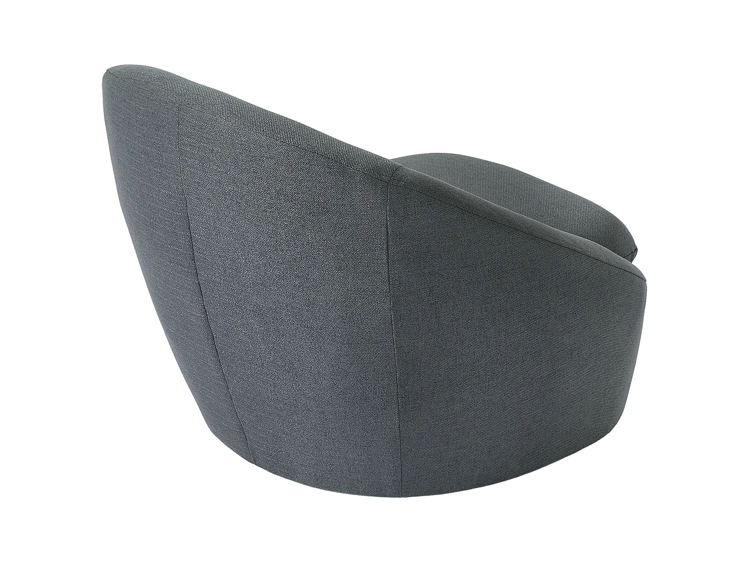 Fauteuil pivotant arrondi en tissu gris LACARA II