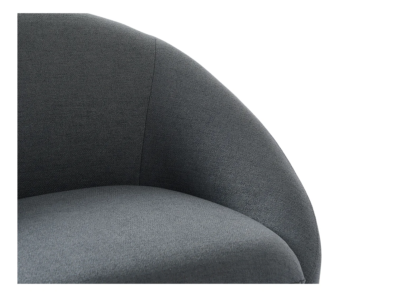 Fauteuil pivotant arrondi en tissu gris LACARA II