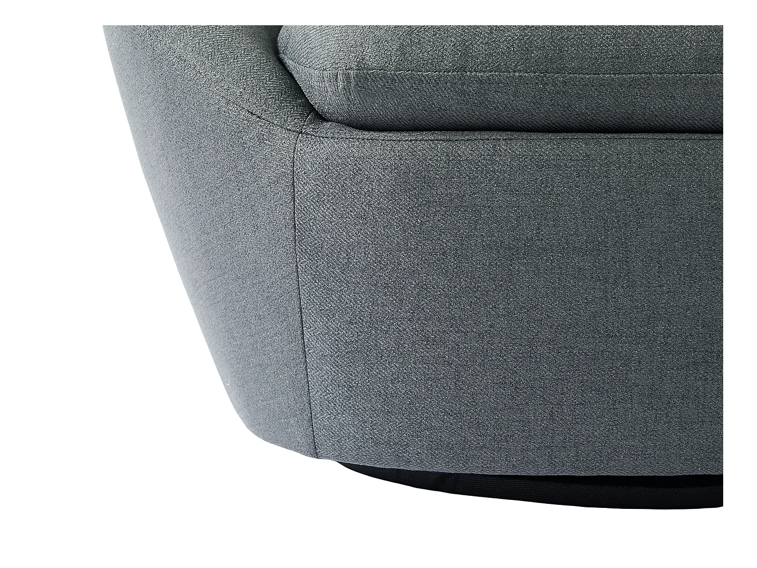 Fauteuil pivotant arrondi en tissu gris LACARA II