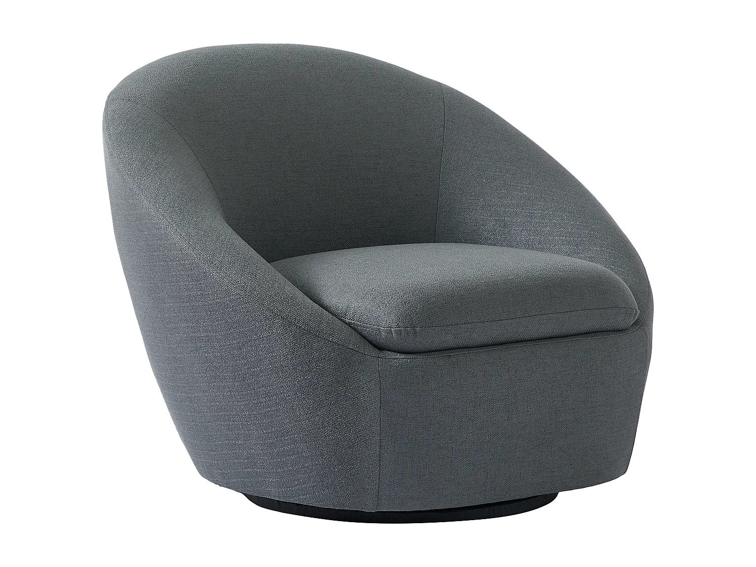 Svingebar stol avrundet svingstol i gris stof med svingstol i stoff. LACARA II