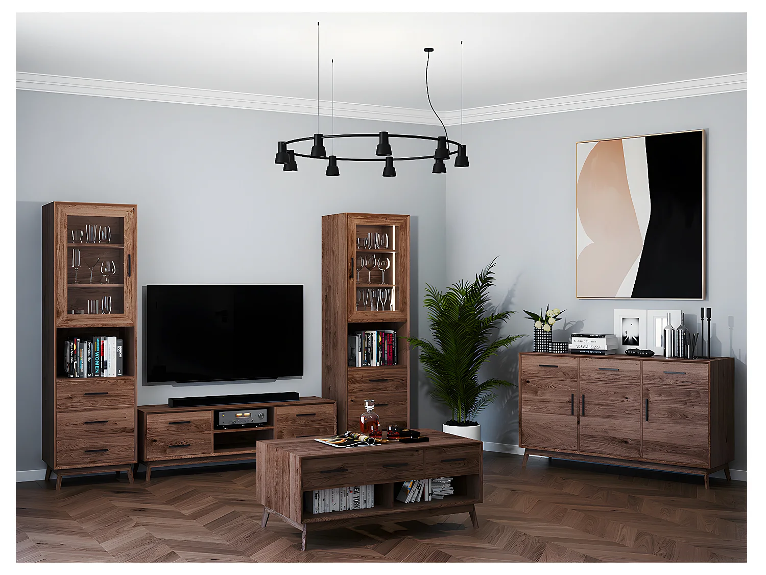 Table basse 3 tiroirs 2 niches Nostalgie - Bois