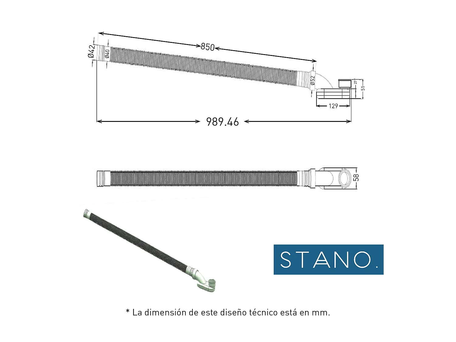 Bañera exenta BERWIN  137 cm