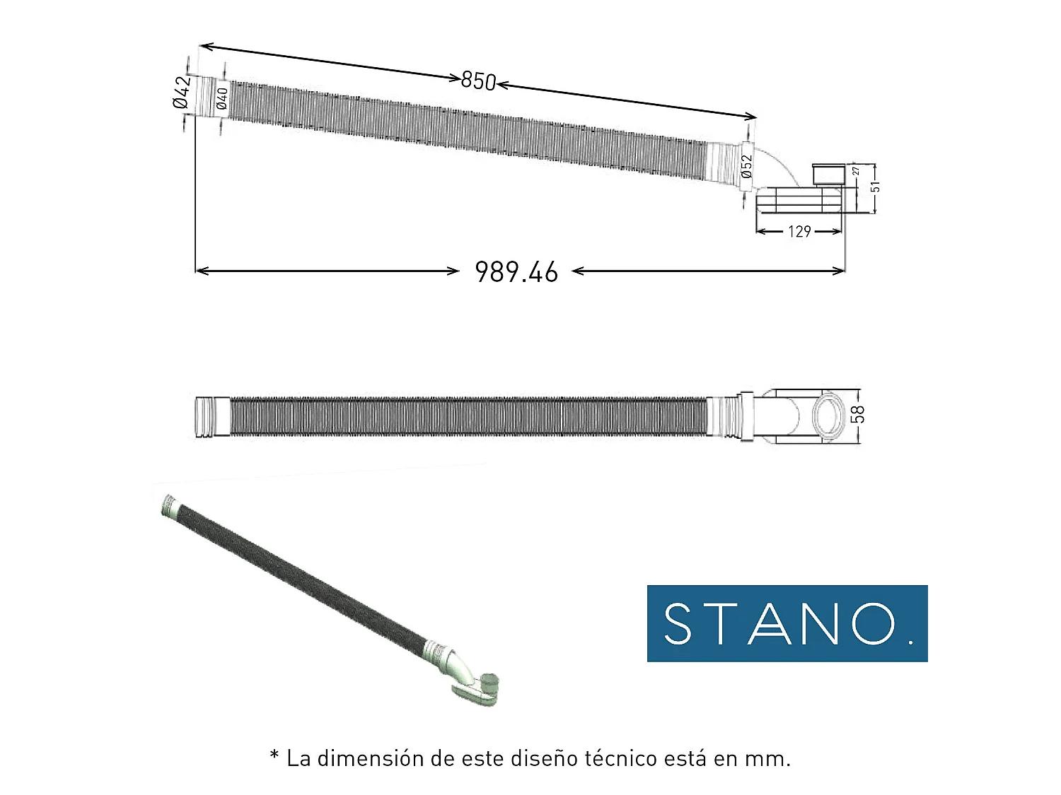 Bañera exenta BERWIN  137 cm