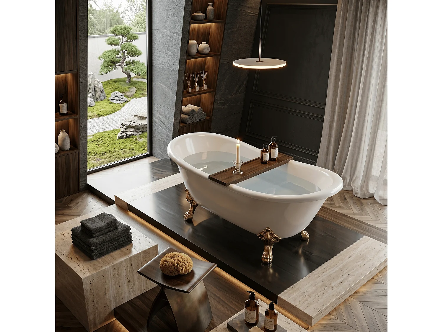 Freistehende Badewanne CHICAGO 180 cm