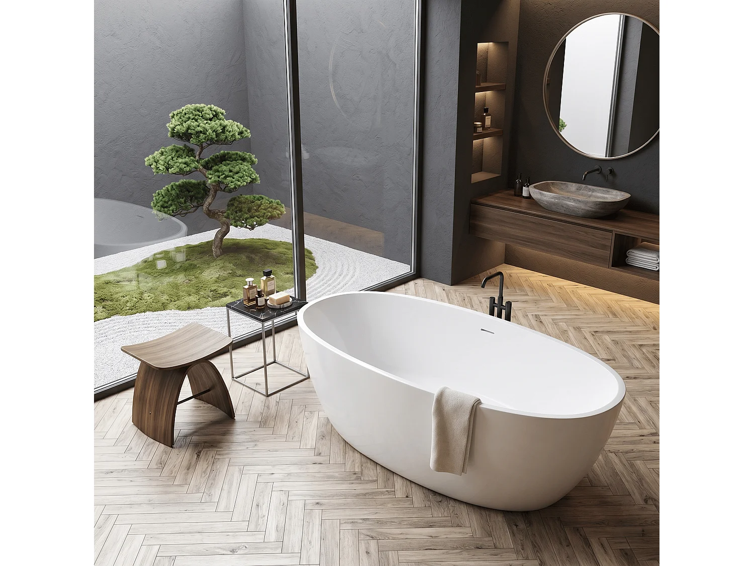 Freistehende Badewanne CHICAGO 180 cm