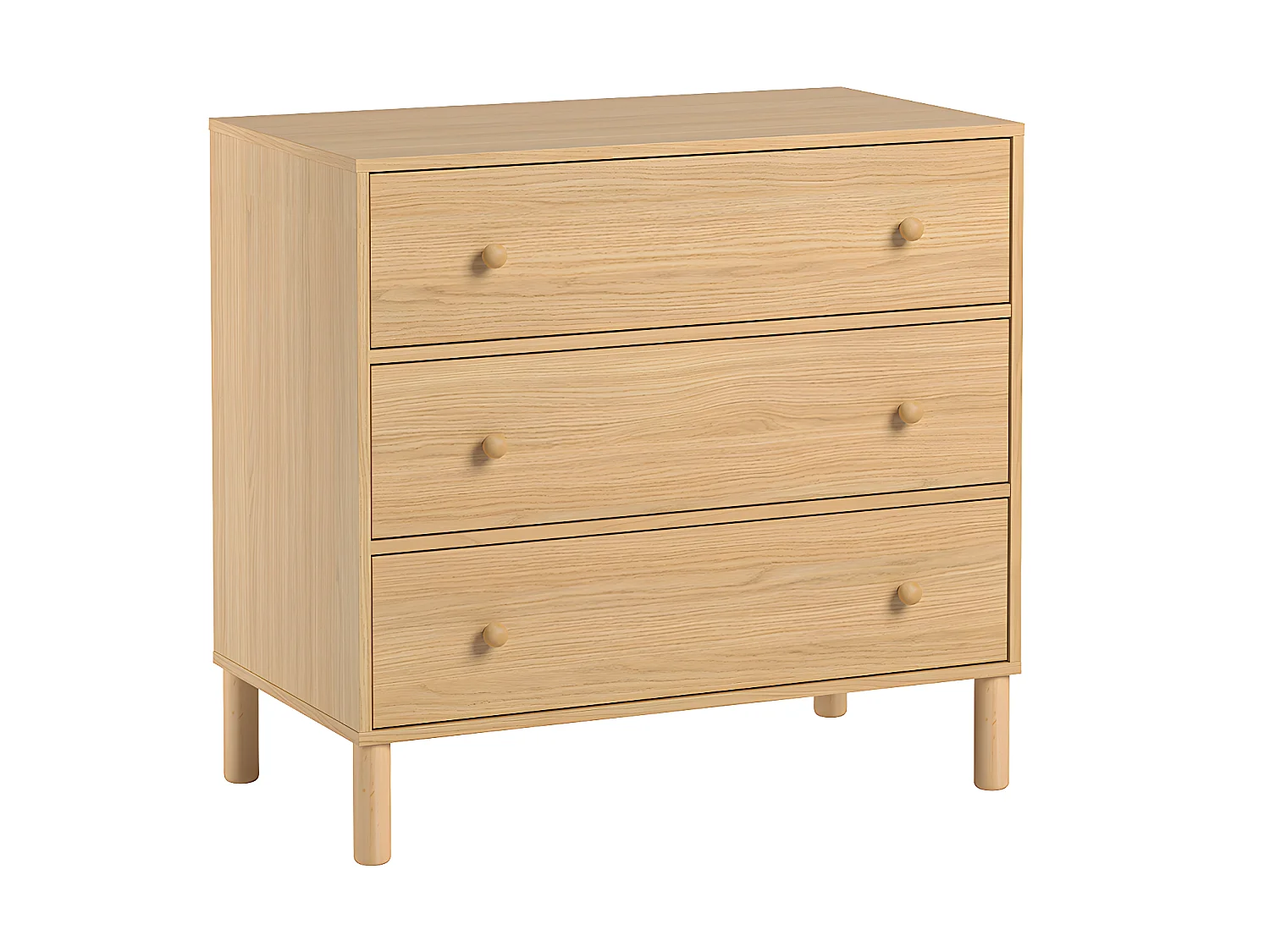 Commode 3 tiroirs Tela - Bois de chêne