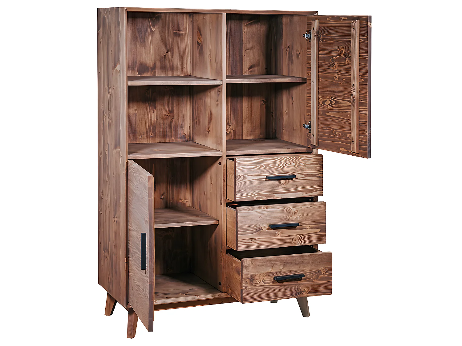 Armoire 2 portes 3 tiroirs 1 niche Nostalgie - Bois