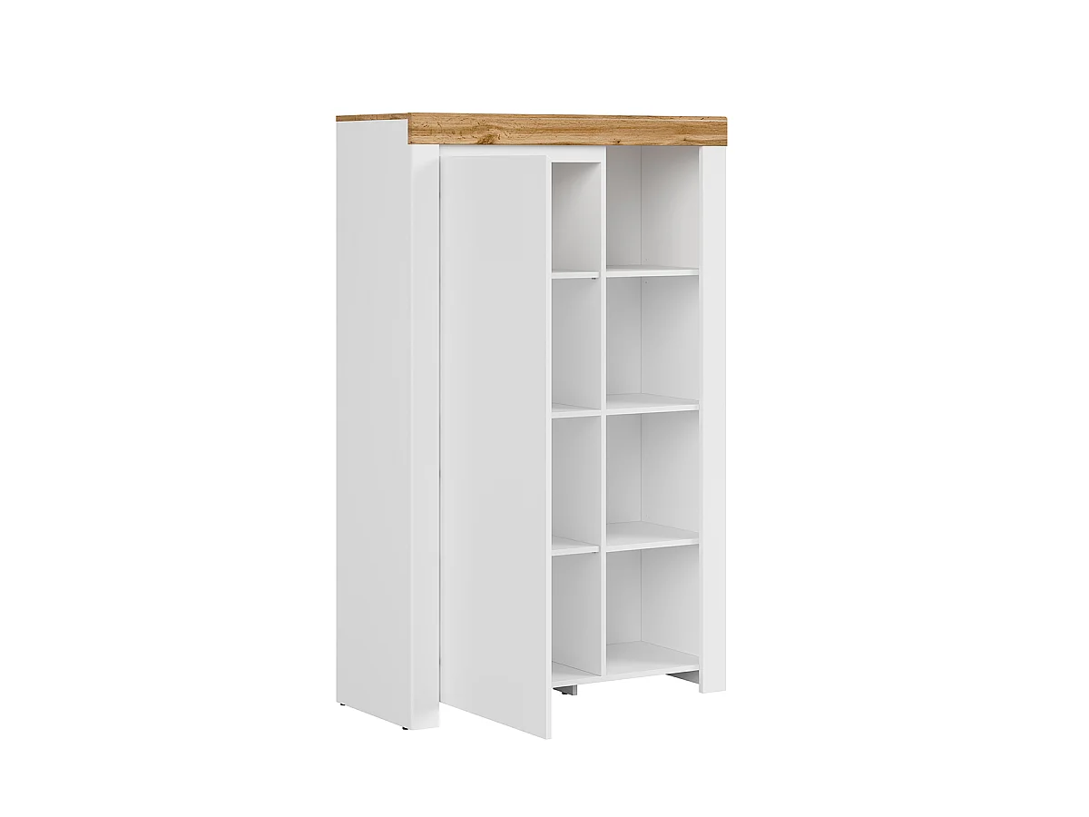 Bücherregal 1-türig Hella Weiß und Holz