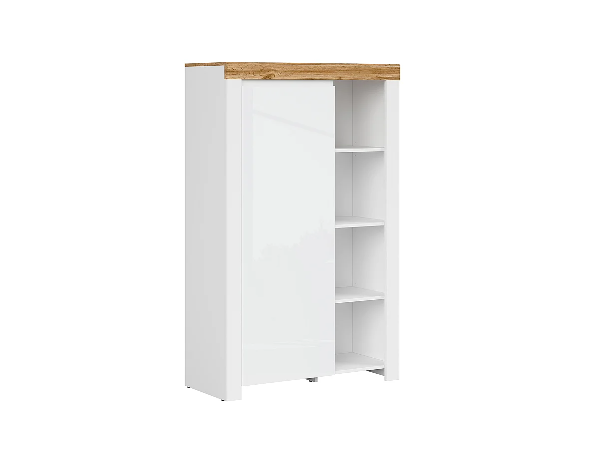 Bibliothèque 1 porte Hella Blanc et Bois