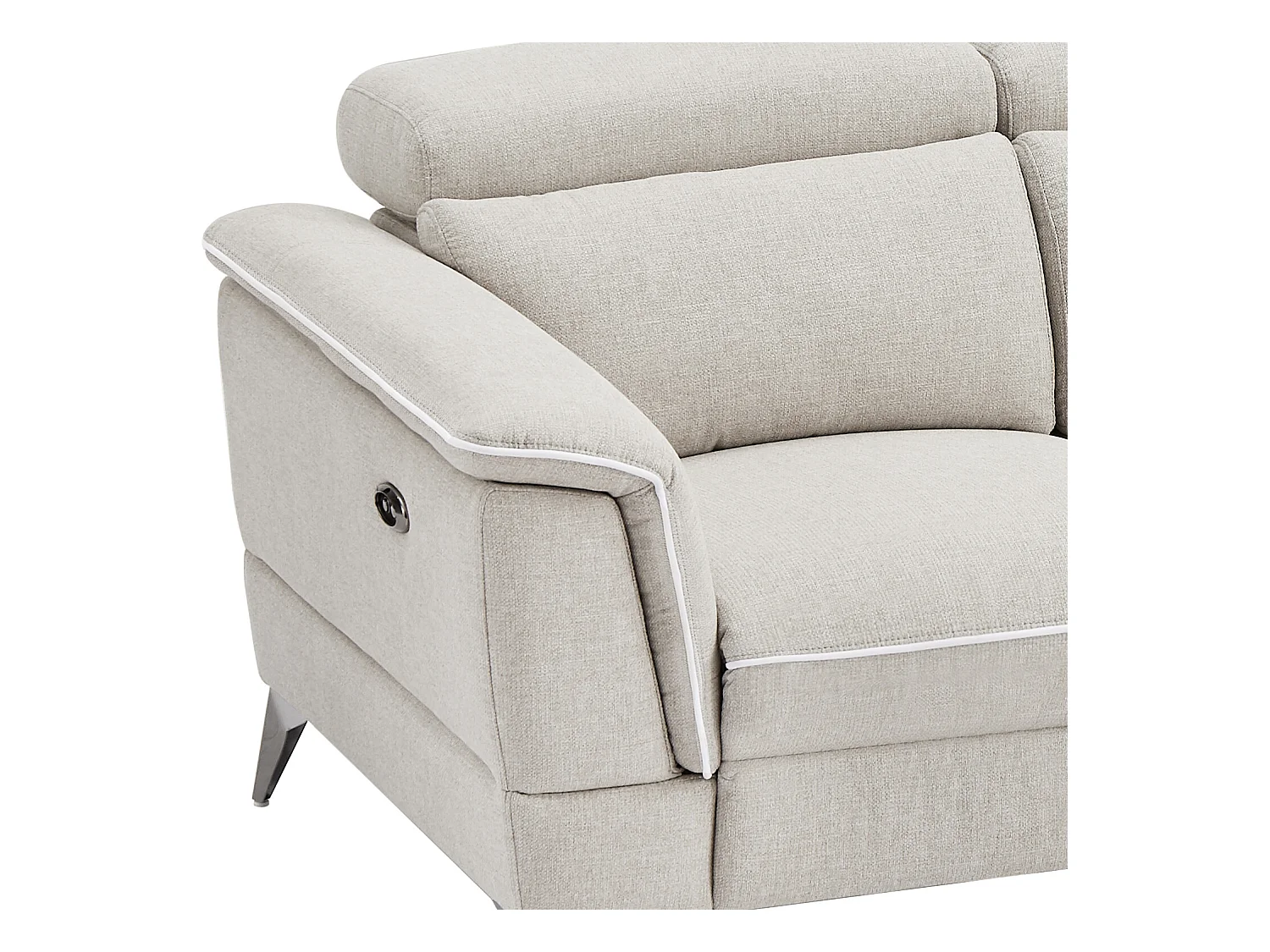 Relaxsofa elektrisch 2-Sitzer - Stoff - Beige - MACARI