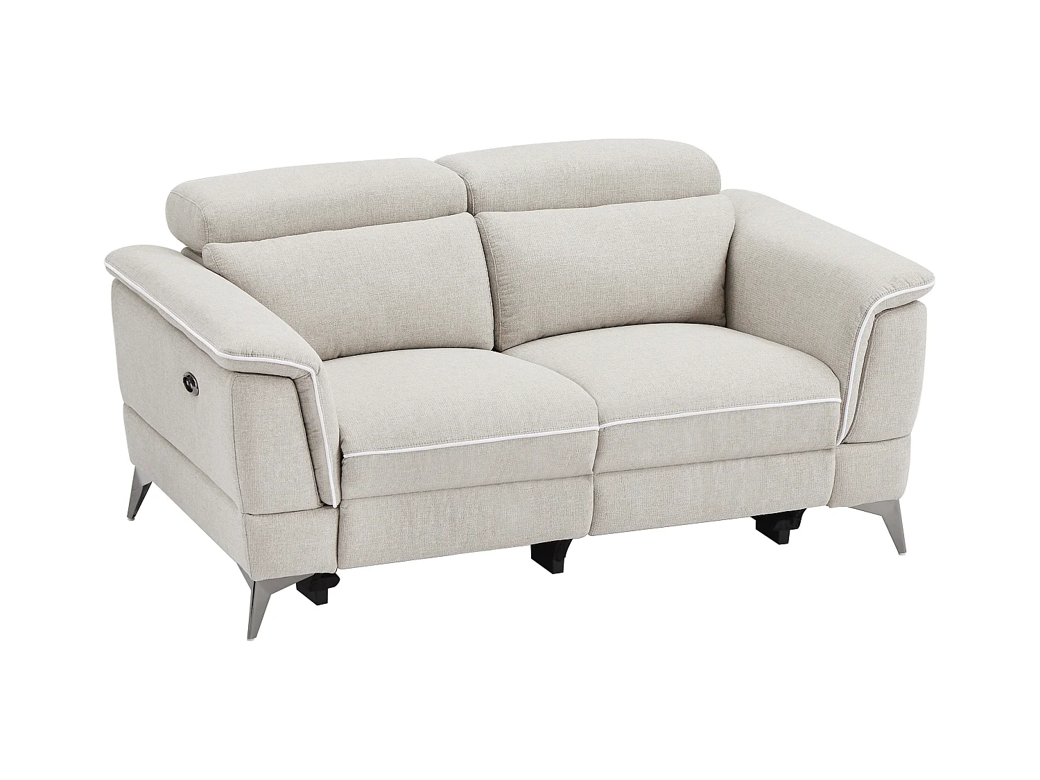 Relaxsofa elektrisch 2-Sitzer - Stoff - Beige - MACARI
