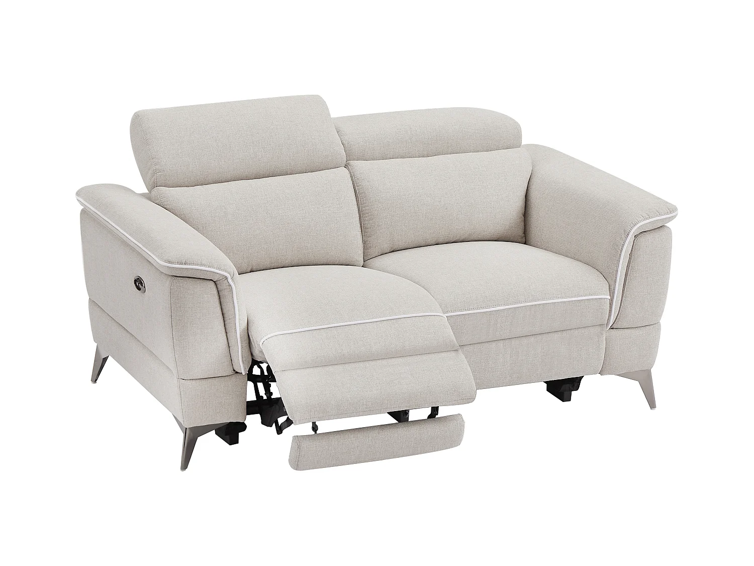 Relaxsofa elektrisch 2-Sitzer - Stoff - Beige - MACARI