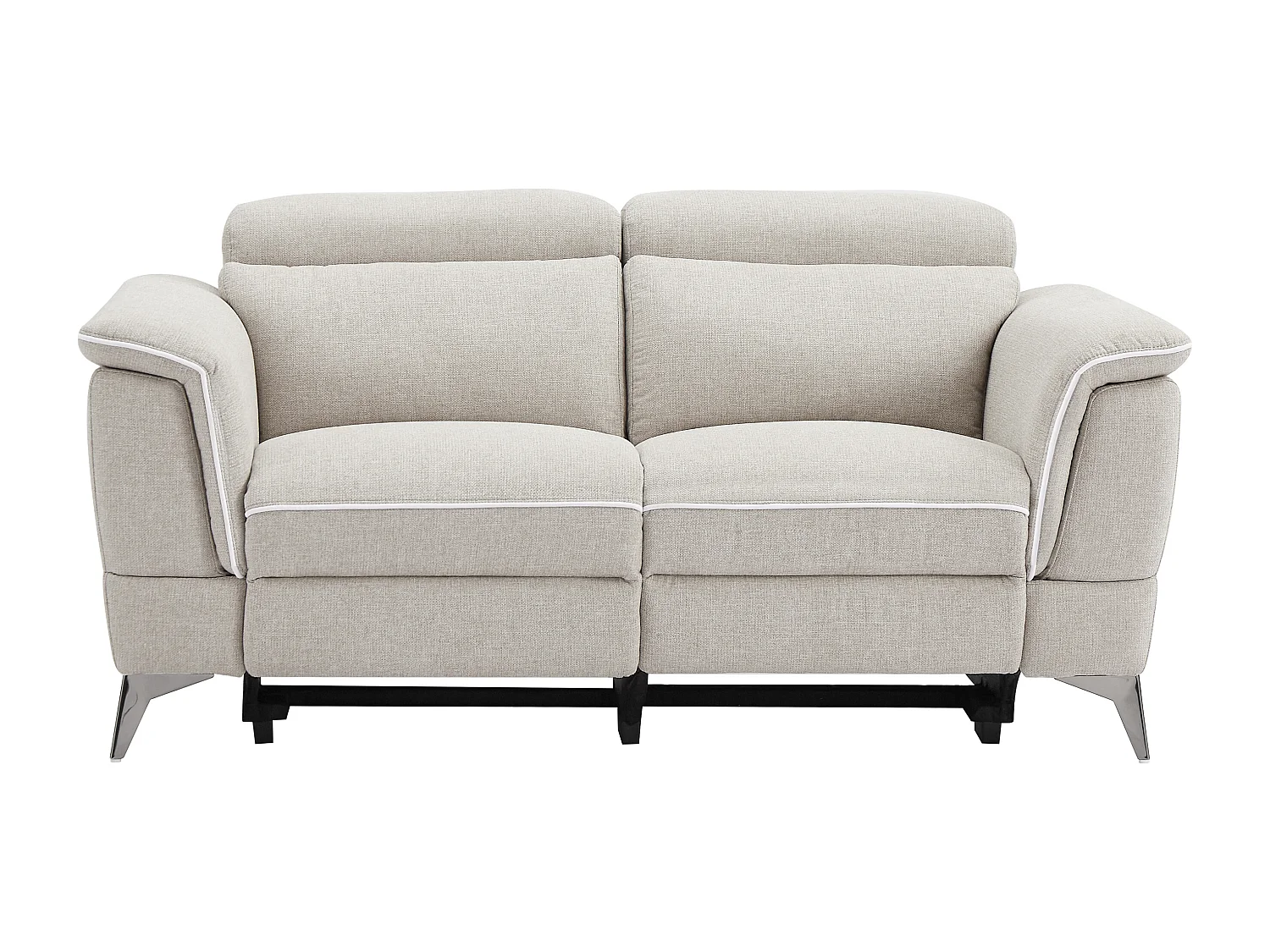 Relaxsofa elektrisch 2-Sitzer - Stoff - Beige - MACARI
