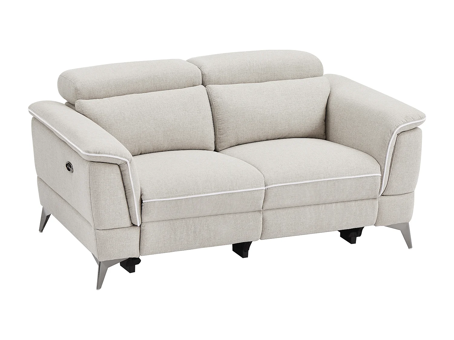 Relaxsofa elektrisch 2-Sitzer - Stoff - Beige - MACARI