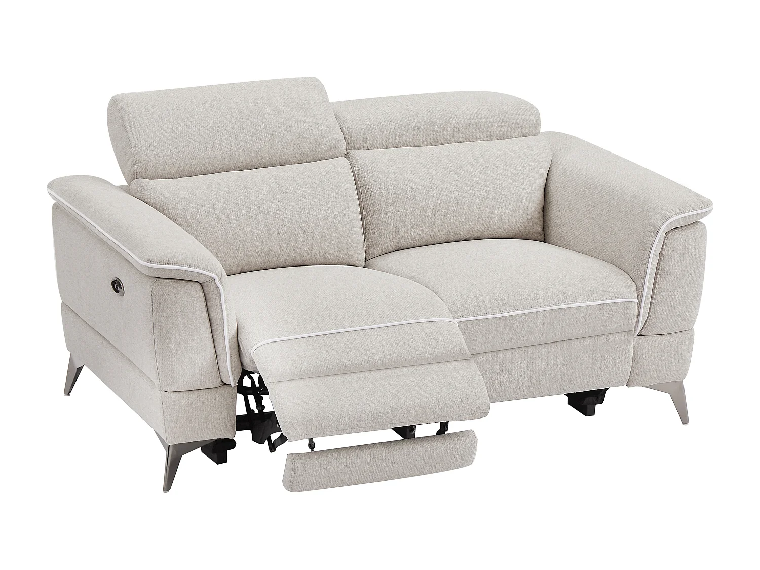 Relaxsofa elektrisch 2-Sitzer - Stoff - Beige - MACARI
