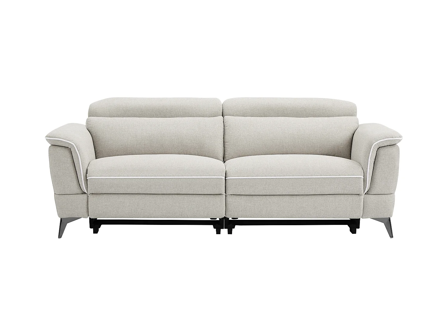 Kanapa 3-osobowa z elektryczną funkcją relax i beżową tapicerką - MACARI