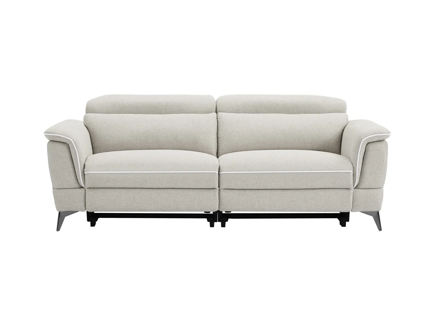 Canapé 3 places relax électrique en tissu beige MACARI