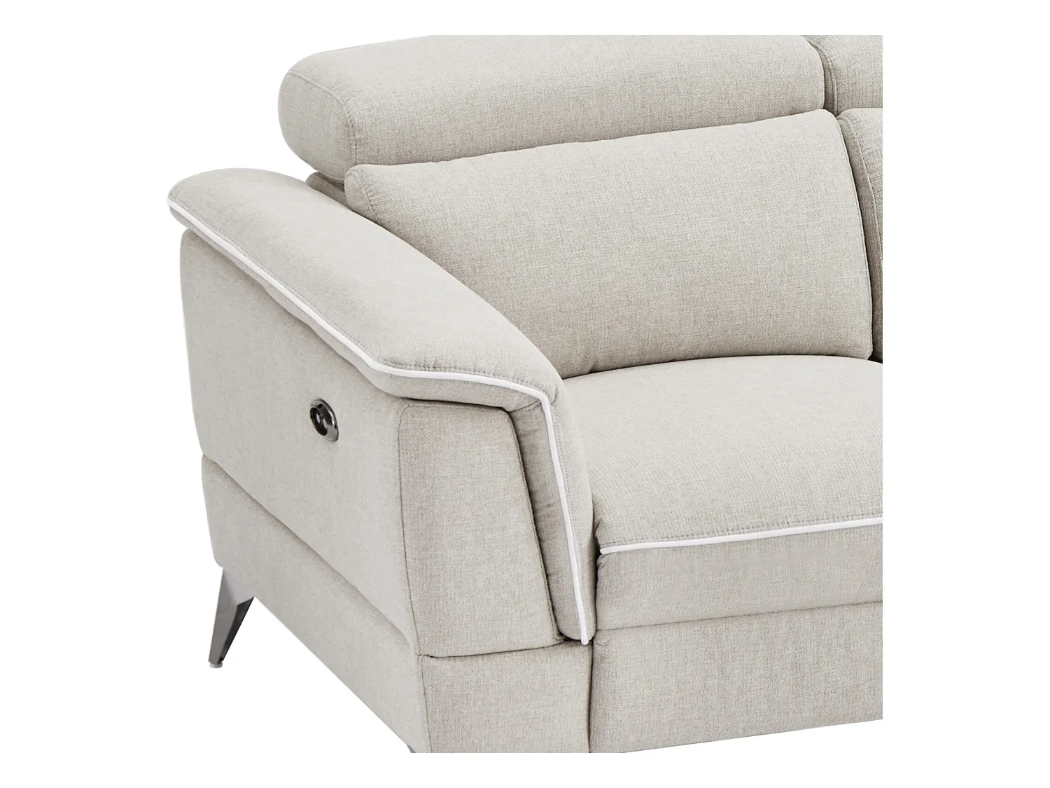 Canapé 3 places relax électrique en tissu beige MACARI