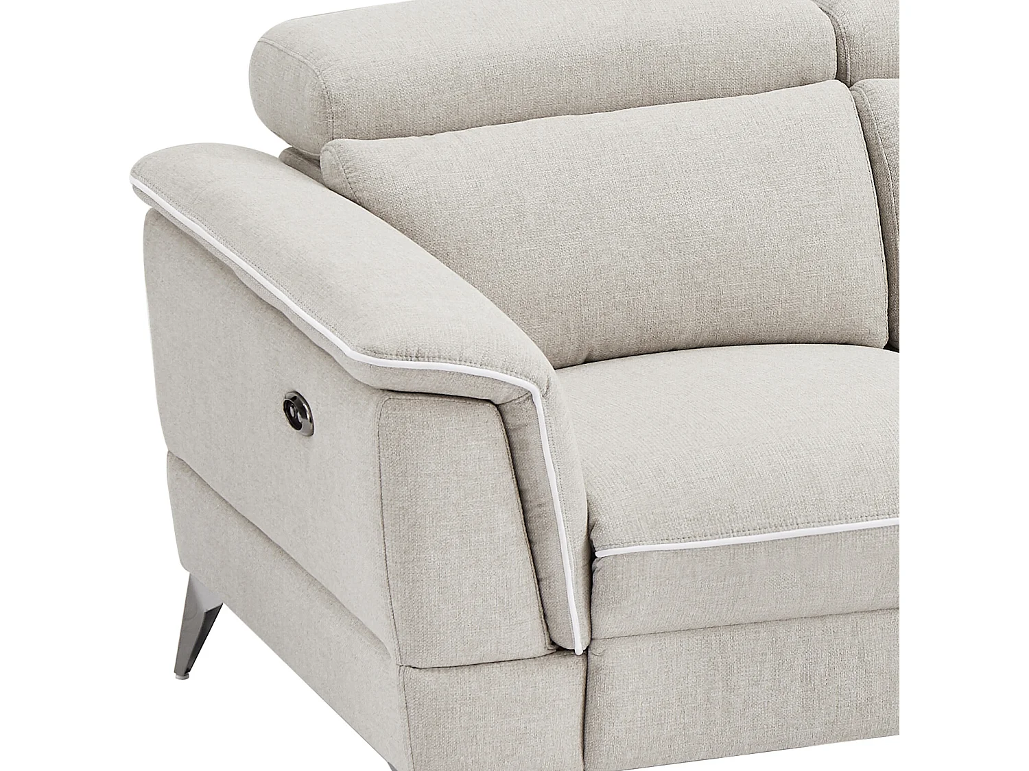 Elektrische relax-zitbank met 3 plaatsen in beige stof MACARI