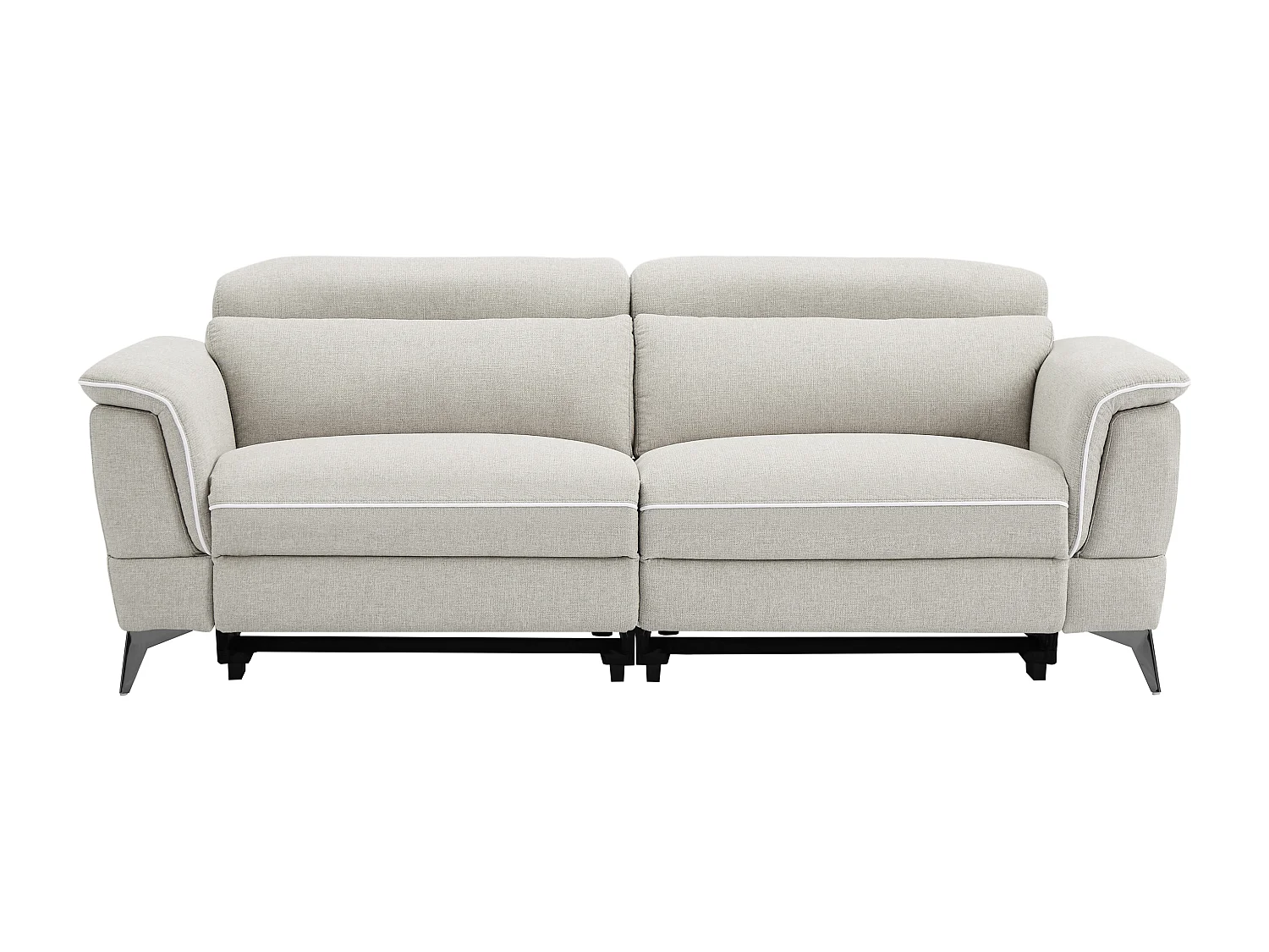 Elektrische relax-zitbank met 3 plaatsen in beige stof MACARI