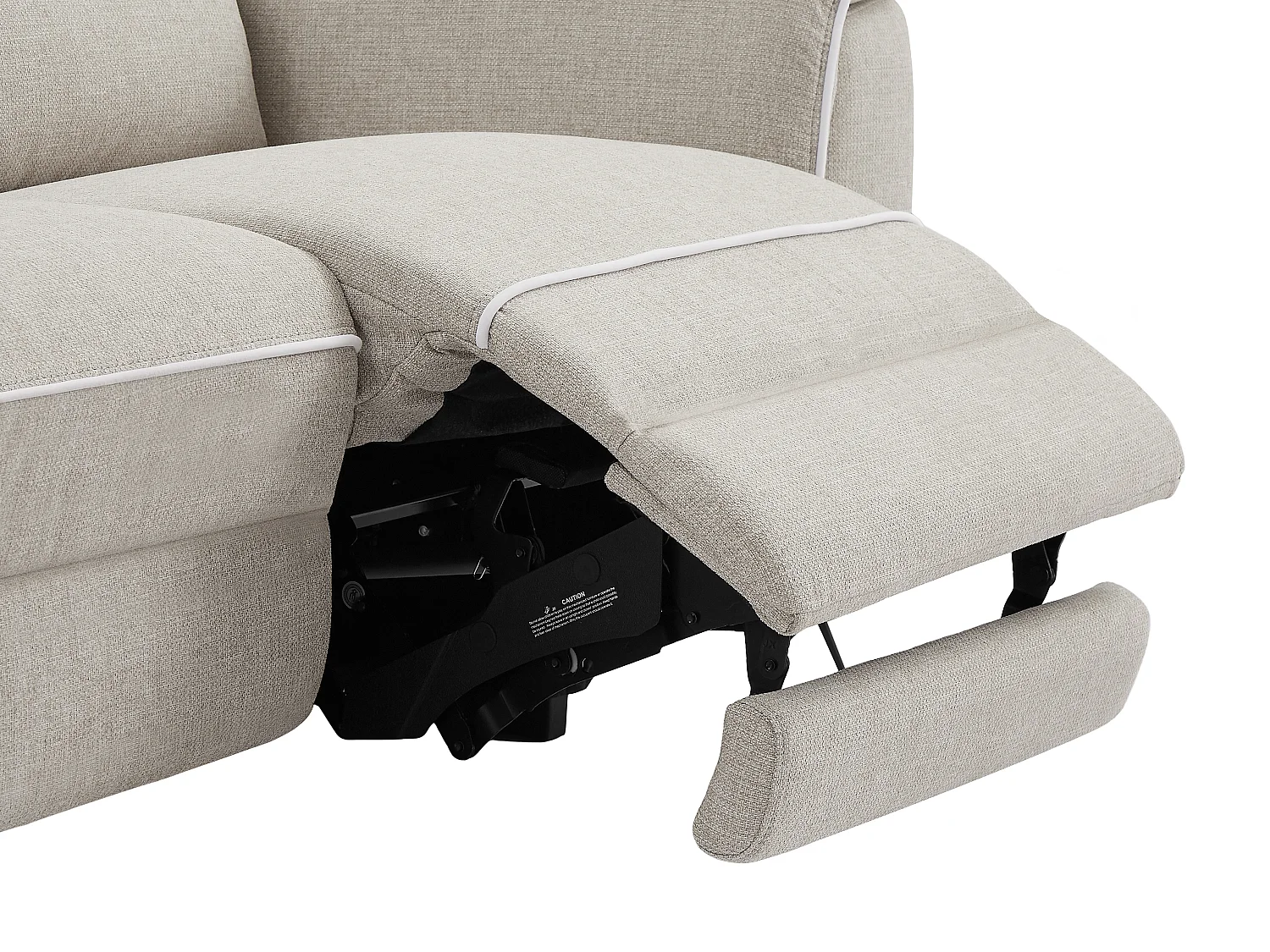 Elektrische relax-zitbank met 3 plaatsen in beige stof MACARI