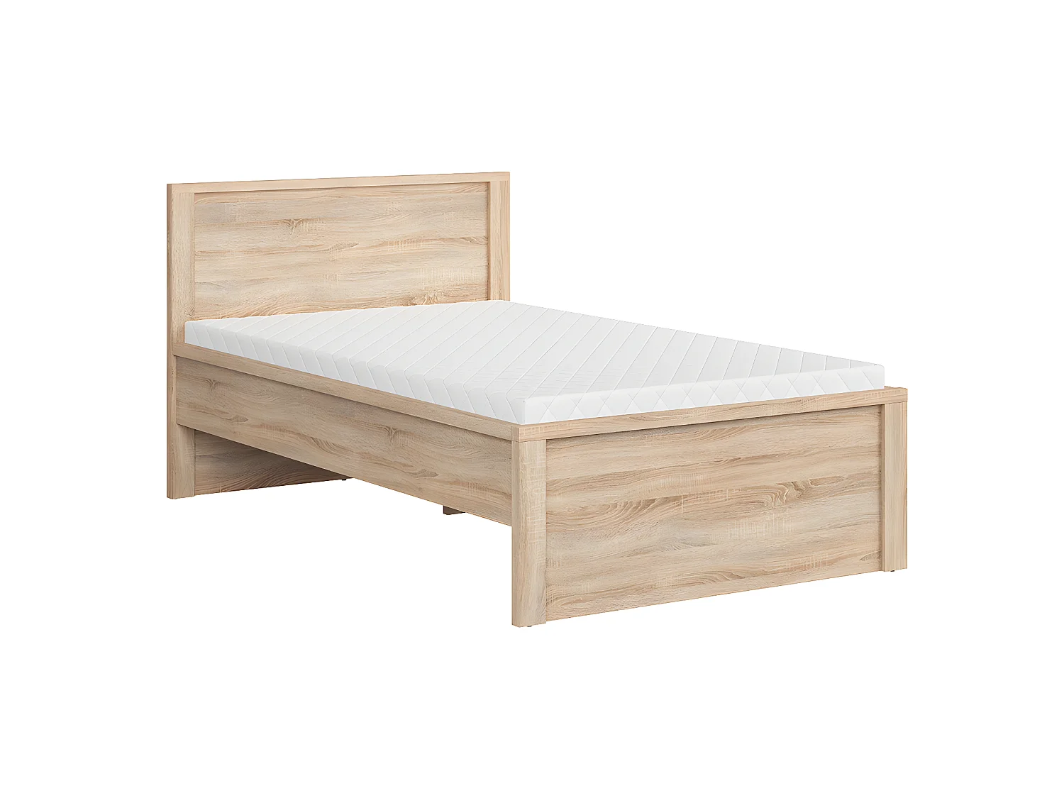 Lit 120x200 tête de lit haut Soren Bois